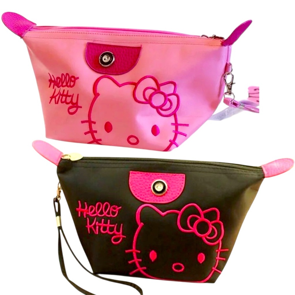 🎅🏻 SALE! Sanrio Pink or Black Hello Kitty Cosmetic Bags choose 1- brand new